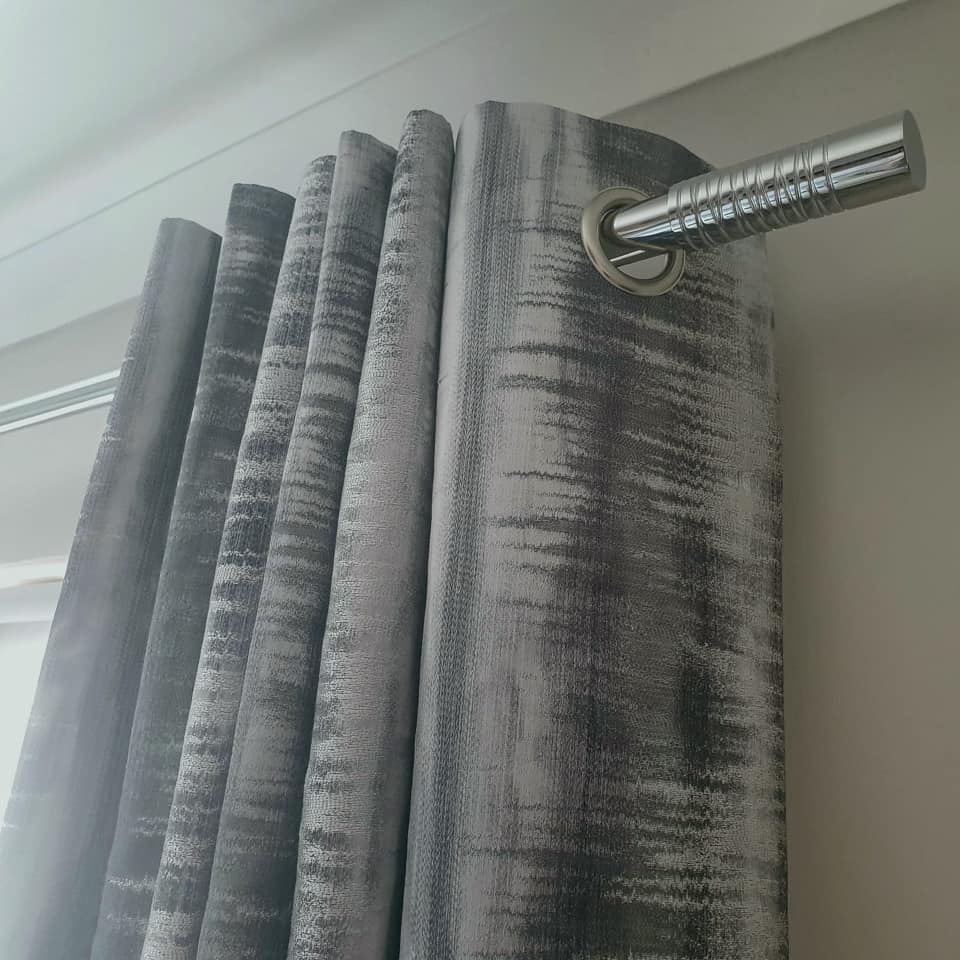 Contour Charcoal Eyelet Curtains - Ardloch Interiors